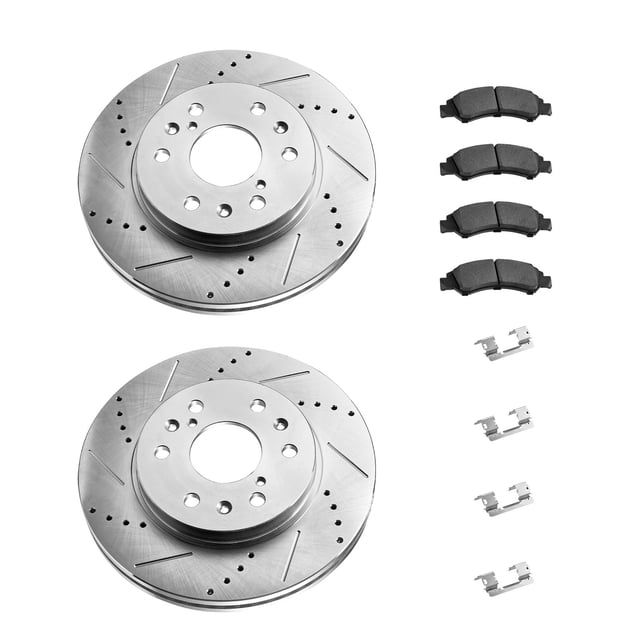 KFFKFF Front Brake Kit Compatible with 2008-2016 Cadillac Escalade/Escalade ESV, 2017-2020 Cadillac Escalade/Escalade ESV (Models without Brembo Brake Package)