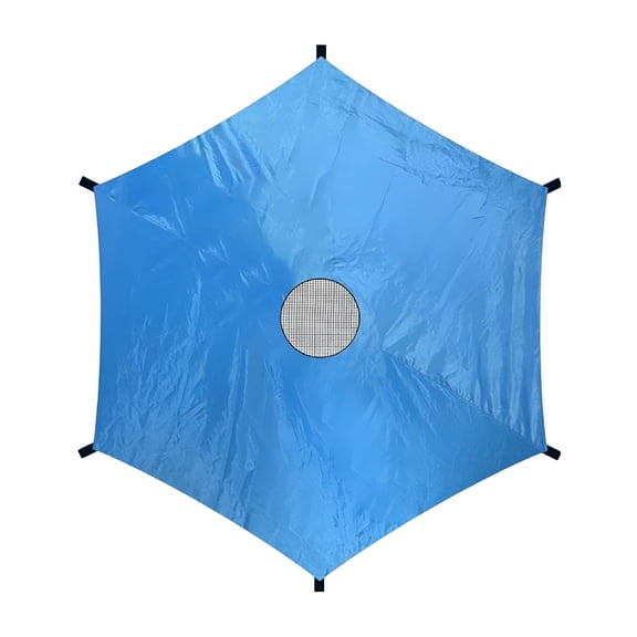 MISSMILE 6/8/10/12/14 Foot Trampoline Sunshade Cover UV Resistant Waterproof Oxford Cloth Universal 6 Poles Trampoline Canopy Sun Rainproof Tent Cover