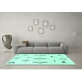 thumbnail image 3 of Ahgly Company Machine Washable Indoor Rectangle Solid Turquoise Blue Modern Area Rugs, 4' x 6', 3 of 4