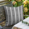thumbnail image 6 of Throw Pillow Covers, Black Botanical Decorative Throw Pillow Covers 18x18 Inch, Modern Farmhouse Striped Square Linen Pillow Cases for Couch/Living Room/Sofa, 6 of 9