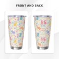 thumbnail image 3 of Fotbe Flower Color Rabbit Pattern 20 oz Tumbler Stainless Steel Vacuum Insulated Coffee Ice Cup Double Wall Travel Flask Leak-proof Coffee Cup-Straw Two-piece Set, 3 of 8