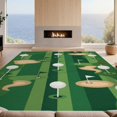 thumbnail image 2 of Design&I 8'x10' Washable Area Rug Sleek Flatweave Pet Friendly Ball Sport Park Layout With Flag Pin And Fairway Stripe Design Golf Flowing for King Size Bedroom, Under Bed, 2 of 7