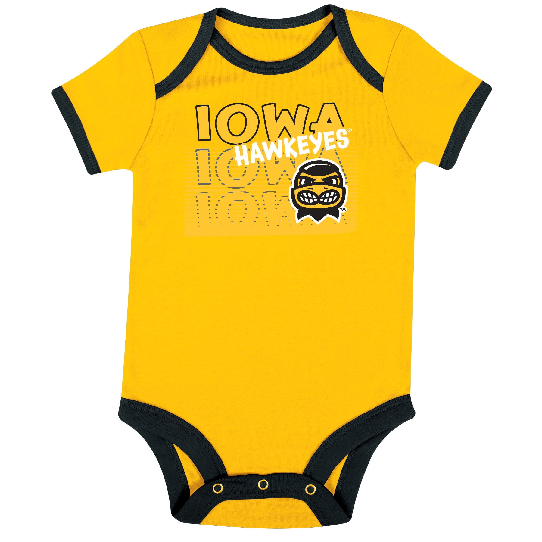 NCAA Iowa Hawkeyes Infant & Toddler Onesies, 3-Pack