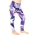 thumbnail image 3 of COEQINE Camo Violet Girls' Yoga Legging High Waist Sport Pants Buttery Soft Stretch Running Leggings, for 4-5 Years Kids Girls, 3 of 7