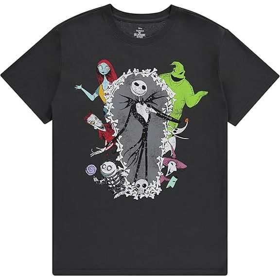 Disney Ladies Jack Skellington Shirt - The Nightmare Before Christmas Tee - Sally, Oogie Boogie Short Sleeve Fashion T-Shirt