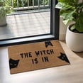thumbnail image 6 of Hovilon Halloween Doormat 40x60cm, The Witch Is In Silhouette Welcome Mat, Durable Cloth Entry Rug, Whimsical Spooky Seasonal Decoration for Indoor Outdoor Front Door Porch, Fall Home Accent, 6 of 7