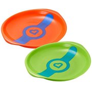 Munchkin White Hot Toddler Plates - 2 Count - Colors: Green/Coral