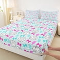 thumbnail image 4 of Erosebridal Teens Sport Volleyball Bed Sheets 4pcs,Colorful Ribbon Bowknot King Sheets for Boys Girls,Microfiber Bedroom Decor, 4 of 5