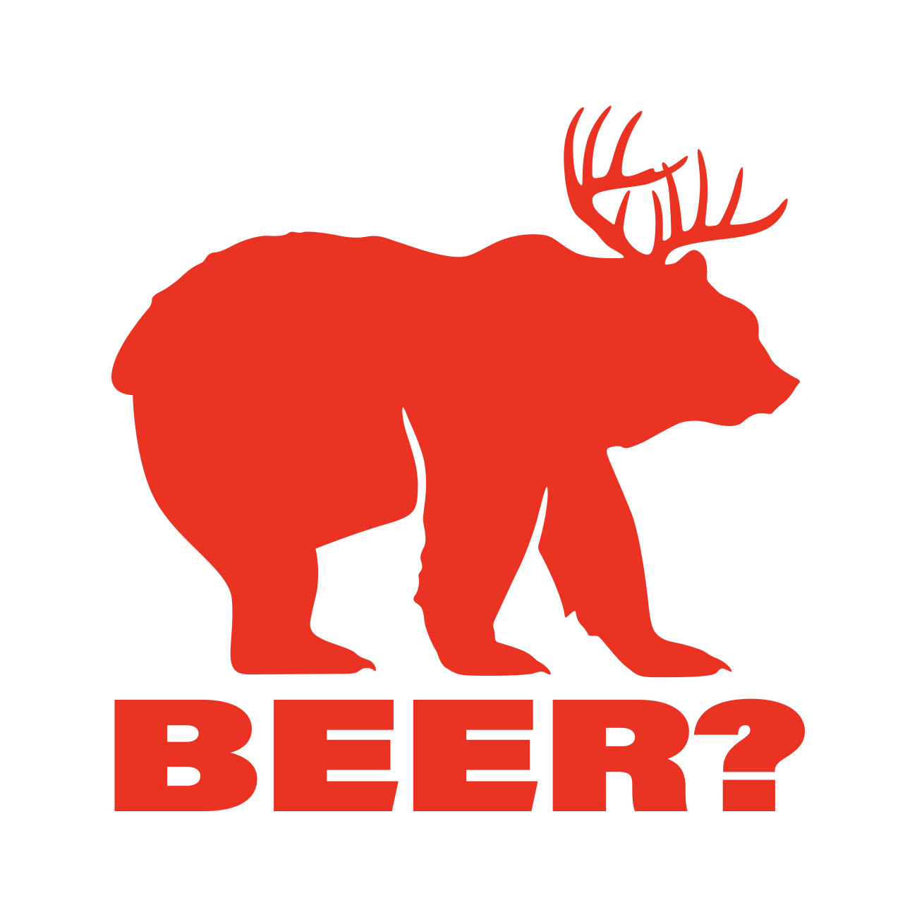 Beer Bear + Deer = Sticker Decal Die Cut Self Adhesive Vinyl