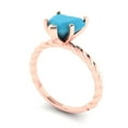 thumbnail image 2 of Clara Pucci 14K Rose Gold Solid Gold Turquoise Solitaire Anniversary Ring for Women - 2 cttw Heart Cut, 2 of 8