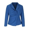thumbnail image 4 of BXINGOHAI Womens Business Blazers Solid Long Sleeve Lapel Collar Button Jackets 2024 Office Work Blazer Outerwear Blue,L, 4 of 5