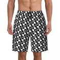 thumbnail image 2 of Swimsuits Checker Two T Board Shorts Summer Black White Retro Mod Hawaii Beach Shorts Man Surfing Quick Dry Beach Trunks, 2 of 5