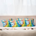 thumbnail image 7 of Ambesonne Cartoon Throw Pillow Cover 4 Pack, Rainbow Romantic Hearts, 20", Multicolor, 7 of 7