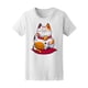 thumbnail image 1 of Playera Para Mujer - Ilustracion. Gato De La Suerte En Almohada Smartprints  T-shirt, 1 of 2