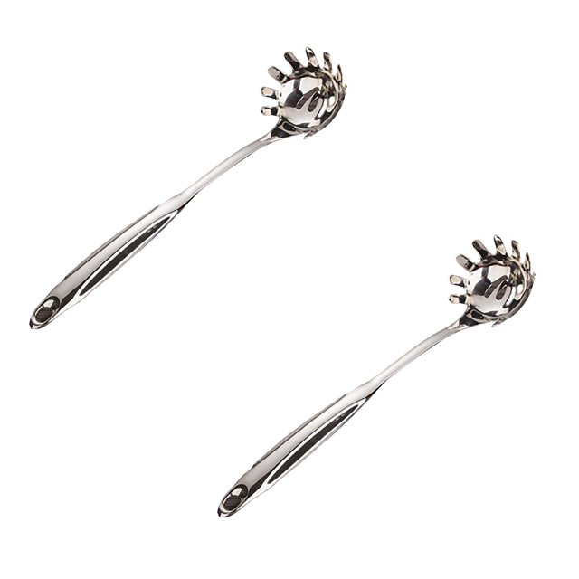 2pc Stainless Steel Kitchen Utensil Set, Cooking Turner, Ladle & Skimmer Spoon with Hollow Handle, Durable Cookware Tools for Daily Kitchen Use(E)