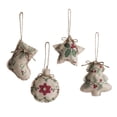thumbnail image 1 of Pack de 4 adornos navideños colgantes navideños muñecos de lino estampado muñecos colgantes para arbol de navidad regalos de navidad relleno algodón + paño ANGGREK Otros, 1 of 8