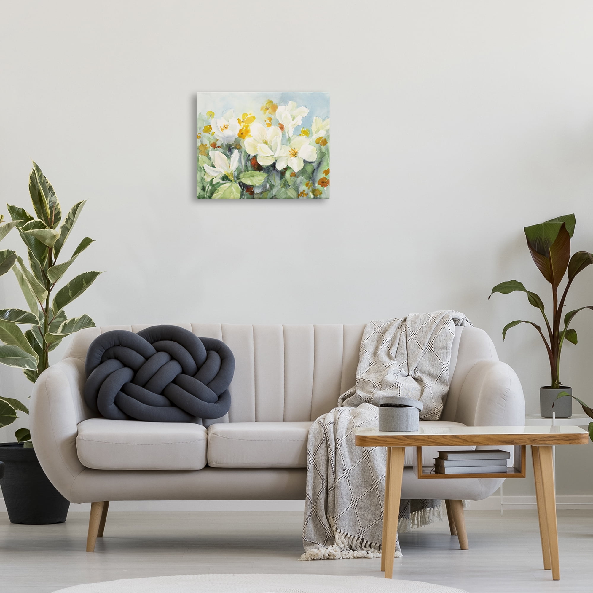 Stupell Industries Early Spring Meadow Botanical & Floral Painting Gallery Wrapped Canvas Art Print Wall Art, 20 x 16