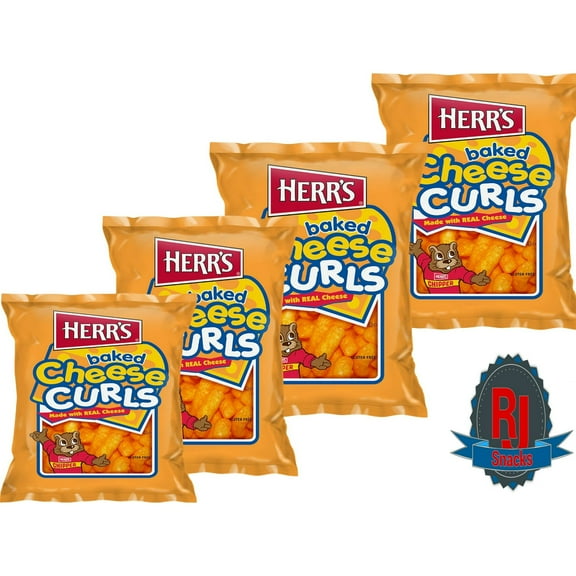 Herr's Baked Cheese Curls 3 oz Pack of 3(Curated by RJ Snacks)