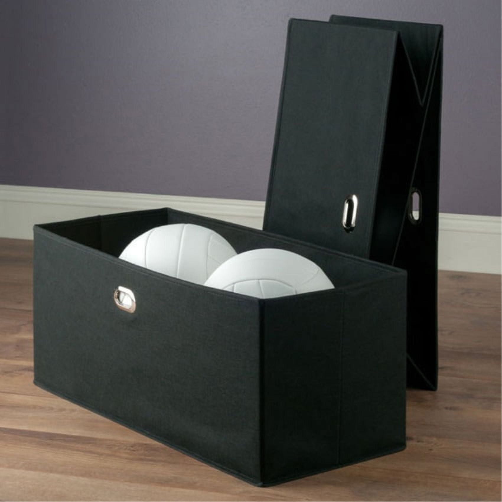 Ergode Torino 2-Pc Folding Fabric Baskets, Black