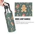 thumbnail image 4 of Yayeee 20oz Insulated Water Bottle Double Wall Stainless Steel with Flip Straw Lid, Brown Christmas Gingerbread, 4 of 7