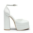 thumbnail image 2 of BURUDANI Women's High Chunky Platform Closed Toe Block Heels Square Toe Ankle Strap Dress Wedding Party Pumps Shoes AURELIA, 2 of 5