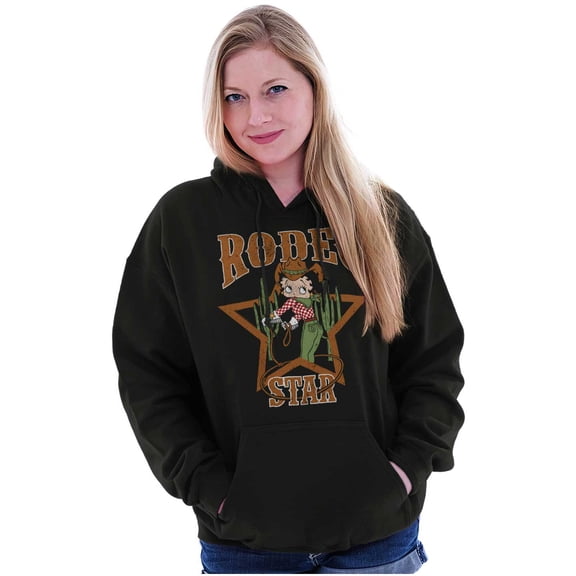 Betty Boop Cowgirl Rodeo Star Cartoon Hoodie Sweatshirt Women Brisco Brands S