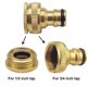 thumbnail image 2 of 4 Pieces Garden Brass Faucet Connector, 1/2 Inch and 3/4 Inch 2-in-1 Female to Slotted Adapter, 2 of 5