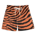 thumbnail image 2 of Toddler Boy Swimsuit Size 5-6Y Tiger Stripe Print Double Layer Drawstring Beach Shorts Toddler Boy Bathing Suit, 2 of 5