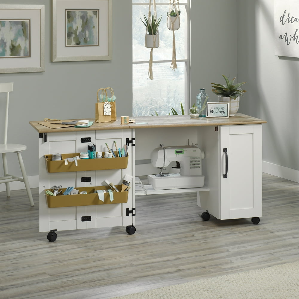 Sauder Miscellaneous Storage Sewing/Craft Cart, Soft White Finish ...