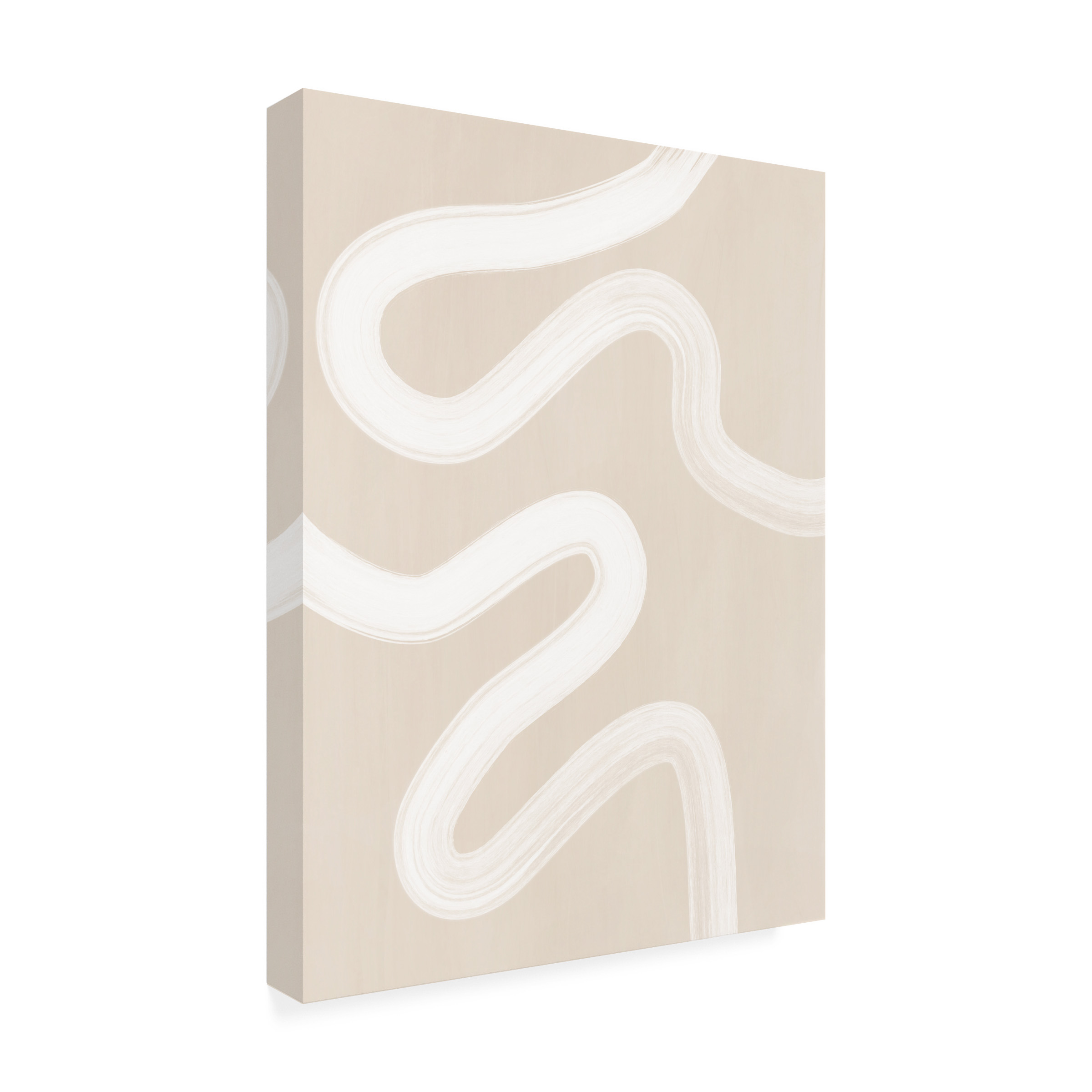 Elena Ristova 'Beige One Line Drawing' Canvas Art