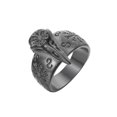 thumbnail image 3 of Personalized Vintage Viking Eagle Men's Titanium Steel Ring, 3 of 4