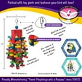 thumbnail image 2 of Super Bird Creations SB439 Beakasaurus Bird Toy - Vibrant Bird Toy for Macaws, Parrots, Eclectus & African Greys with Chewable Elements - Perfect Toy for Beak Health - Large to XL Bird Size, 2 of 7
