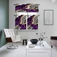 thumbnail image 4 of Purple Marble Kitchen Curtains Sets for Windows 24 Inch Length, Grey Gold Texture Vintage Farmhouse Art Rod Pocket Window Treatments Tier Curtains and Valances Set for Bedroom/Bathroom, 4 of 8