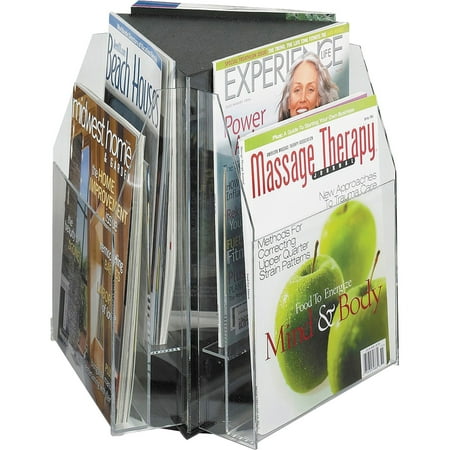 Overlapping Magazine Display - Safco Reveal 2-tier Tabletop Magazine Display, Clear, 1 Each (Quantity)