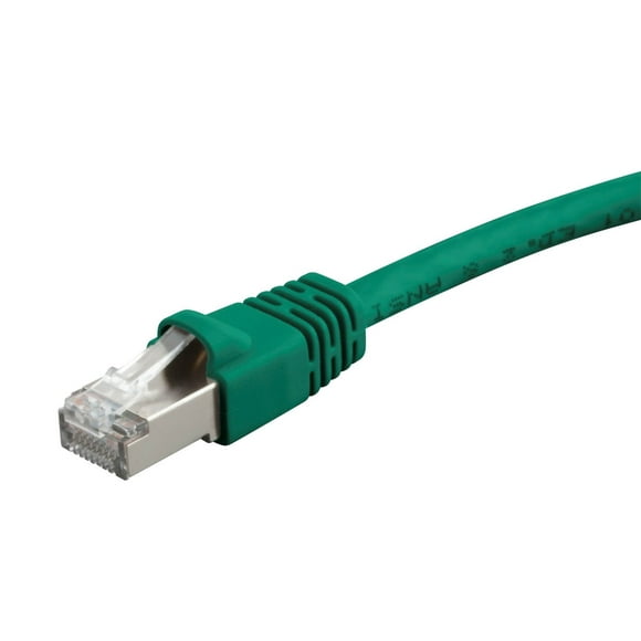 Monoprice Cat6A Ethernet Patch Cable - Network Internet Cord - RJ45, 550Mhz, STP, Pure Bare Copper Wire, 10G, 26AWG, 2ft, Green