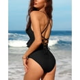thumbnail image 4 of Charmo Womens Ruffle One Piece Swimsuits Cutout High Cut Bathing Monokini, 4 of 6
