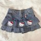 thumbnail image 1 of Sanrio-Falda plisada de Hello Kitty, diseño de moda de Anime japonés, falda de media línea Kawaii Y2K, vestido vaquero de cintura alta para chica dulce, 1 of 4