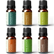 Pure Body Naturals Winter Essential Oils Set x6, Cinnamon, Fir, Clove, Pine, Nutmeg, Peppermint 10ml