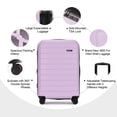thumbnail image 5 of GinzaTravel 3 Piece Hradside Expandable  Luggage Sets,ABS Hard Shell Suitcase with Wheels,Lilac purple, 5 of 11