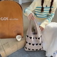 thumbnail image 4 of LHSHIDU Crochet Tote Bag Cute Aesthetic Bag Hearts Pattern Knitted Shoulder Bag Hollow Beach Bag for Women, 4 of 6
