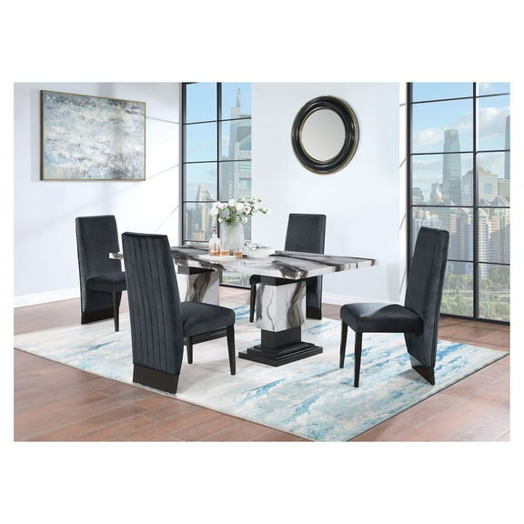 D12 DINING TABLE AND 4 DINING CHAIRS