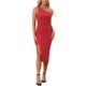 thumbnail image 1 of INSPIRE CHIC Vestido Midi Formal Ajustado de Una Sola Manga Sin Mangas para Mujeres XL Rojo, 1 of 5
