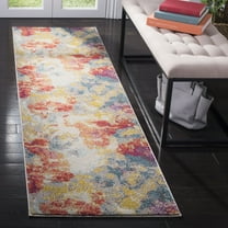 SAFAVIEH Phoenix Seamus Colorful Abstract Runner Rug, Blue/Orange, 2'3" x 8'