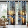 thumbnail image 5 of Outdoor Curtains for Patio Waterproof, Winter Sunset Outdoor Privacy Panels Grommet, Nature Forest Snow Landscapes Blackout Outside Curtains for Porch/Cabana/Pergola/Gazebo 54"x108", 2 Panels, 5 of 8
