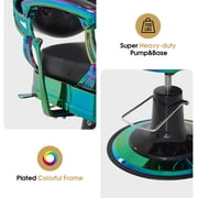 BarberPub Multicolor Heavy Duty Barber Chair with Headrest, All Purpose Antique Hydraulic Reclining Salon Chair