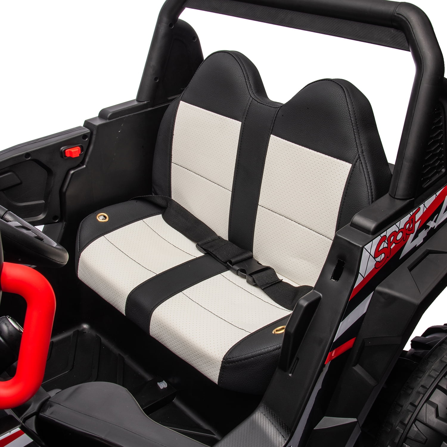 CIPACHO 12V Powered Ride Ons for Kids, Drive Electric Buggy Car with 2.4G R/C, Seat Belt Four Wheel Absorber, Black