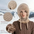 thumbnail image 4 of 3 in 1 Beanie Hat for Women with Scarf and Face Mask - Warm Windproof Knit Winter Hat Set for Skiing Hiking Commuting Outdoor Activities, 4 of 7