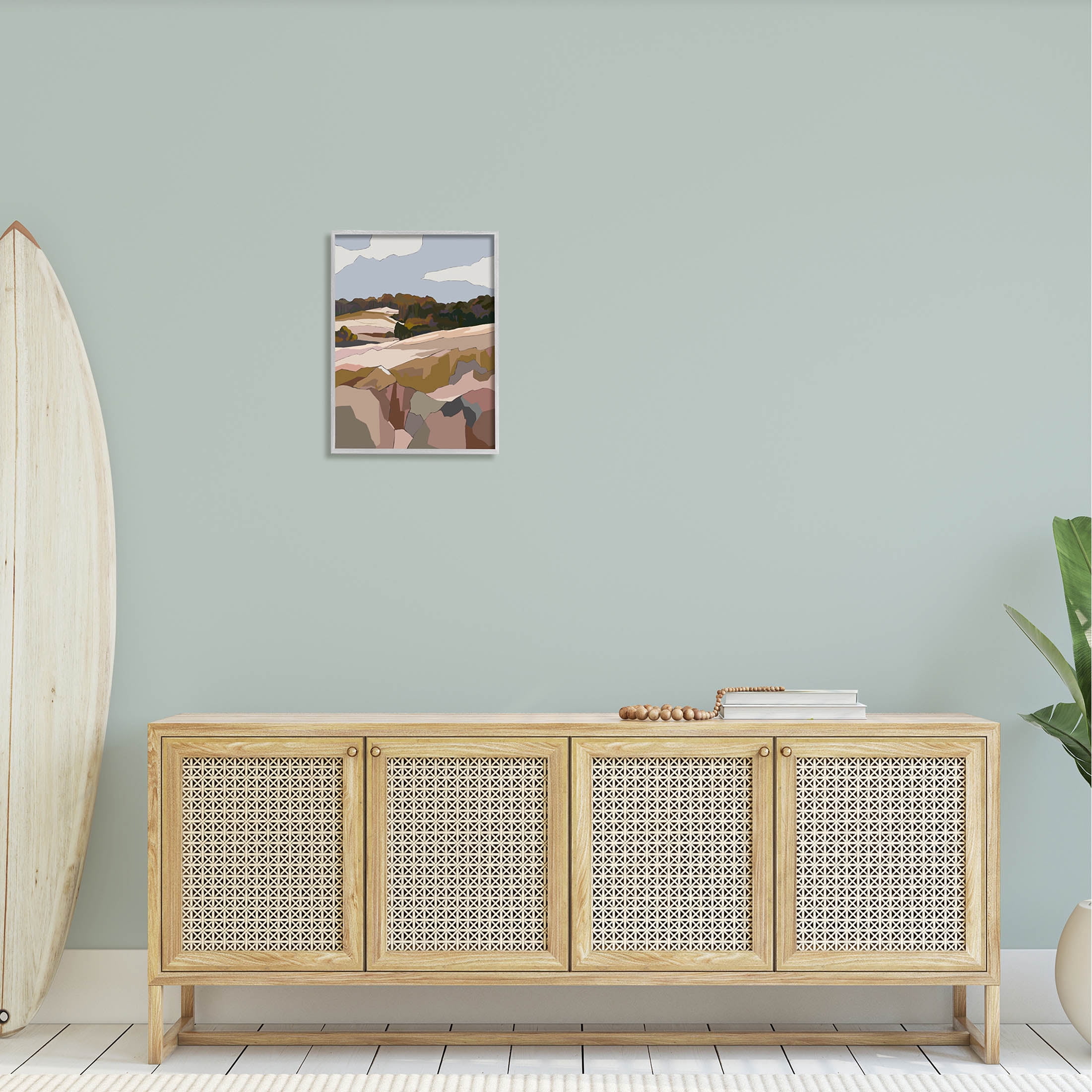 Stupell Industries Rocky Cliffs Neutral Mountain Nature Graphic Art Gray Framed Art Print Wall Art, Design by Nikita Jariwala