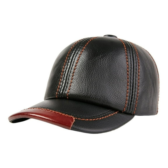 Baseball Cap Men Genuine Leather Sna-pback Male Hi-gh Qua-lity Brown Black Autumn Winter Mens Hats And Caps ,Classic Design