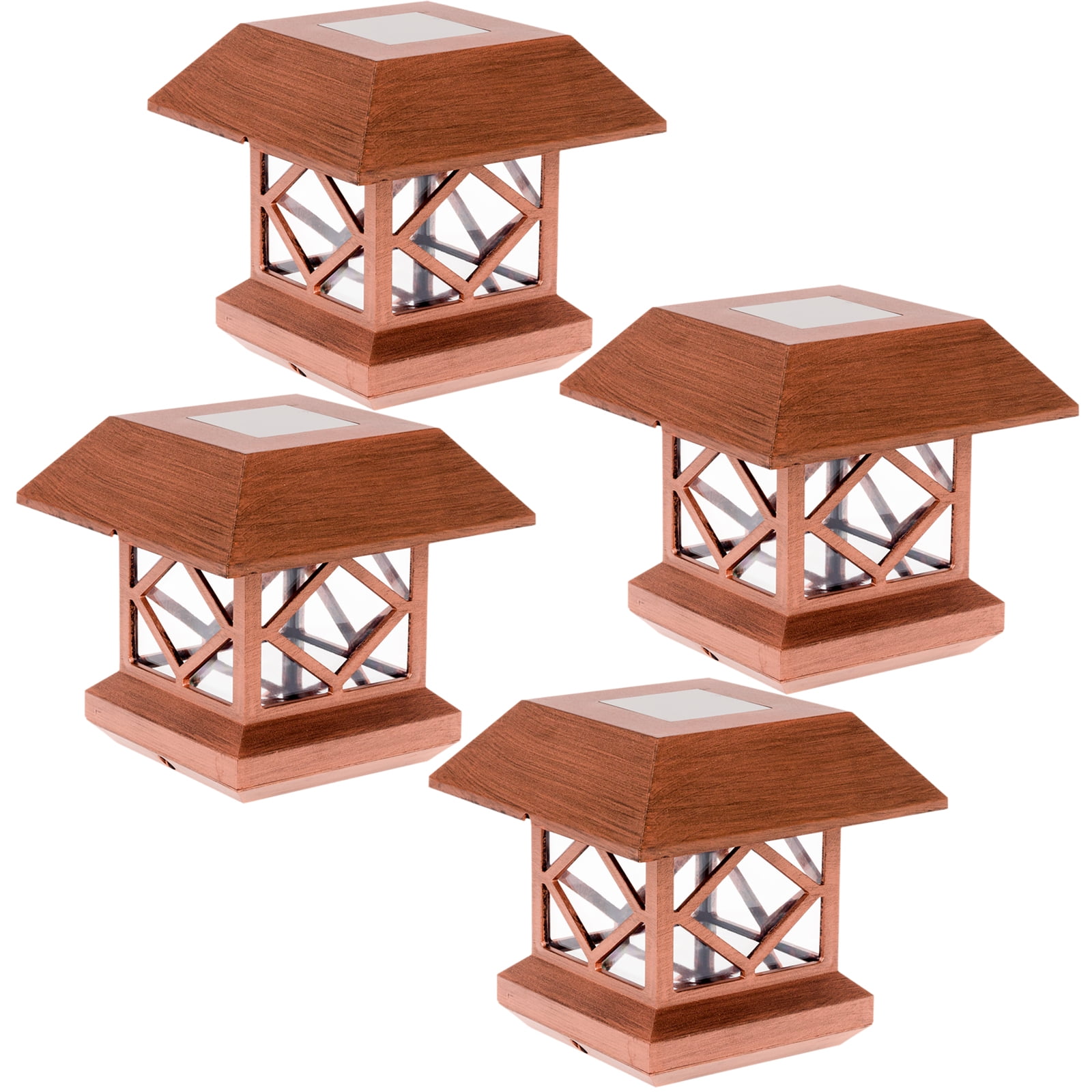 GreenLighting Outdoor Summit Solar Post Cap Light 2 Pack Brushed Copper
